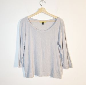 St John Gold Label Taupe and White Striped Top